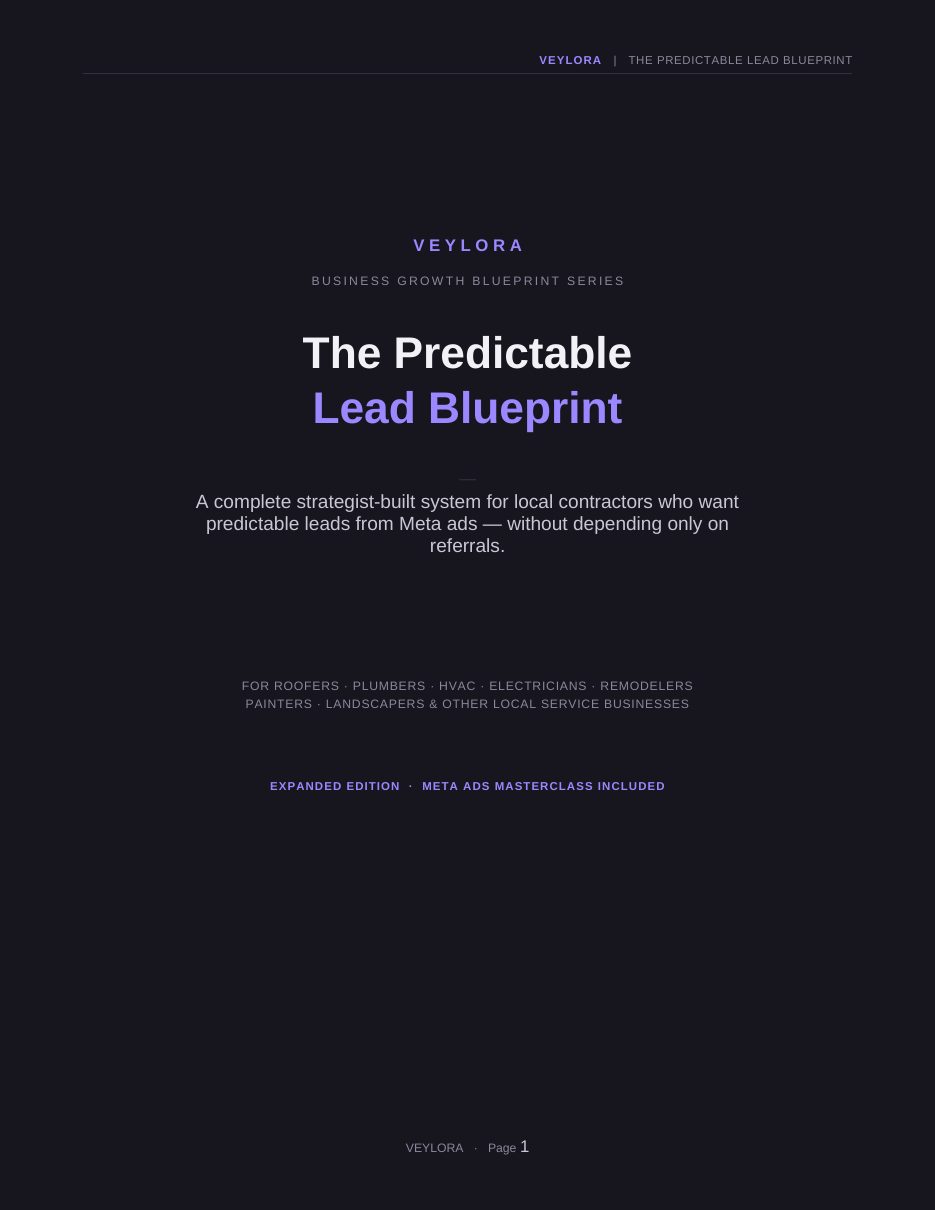 Blueprint page — Cover (Dark Edition)