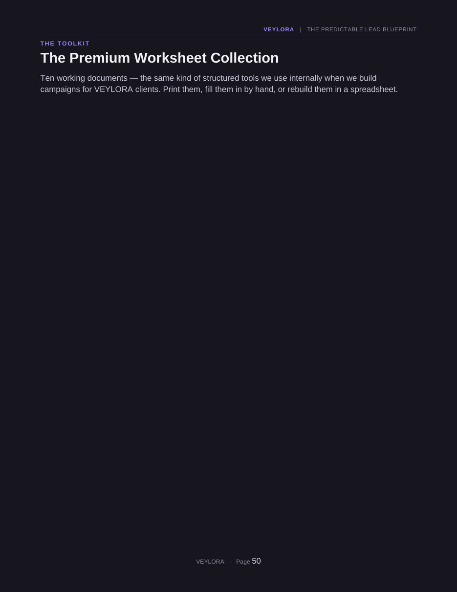 Blueprint page — Swipe Files (Dark Edition)