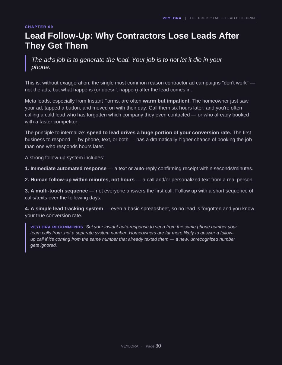 Blueprint page — Lead Follow-Up (Dark Edition)